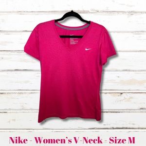 Nike Pro Shirt Pink Short Sleeve Combat Dri Fit Women's Size Medium